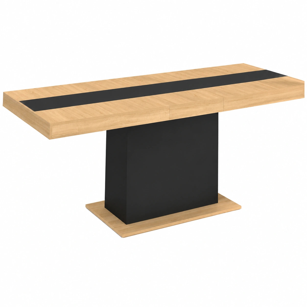 table-a-manger-extensible-rectangulaire-610-personnes-bois-et-noir-160200-cm-offyww8112xq