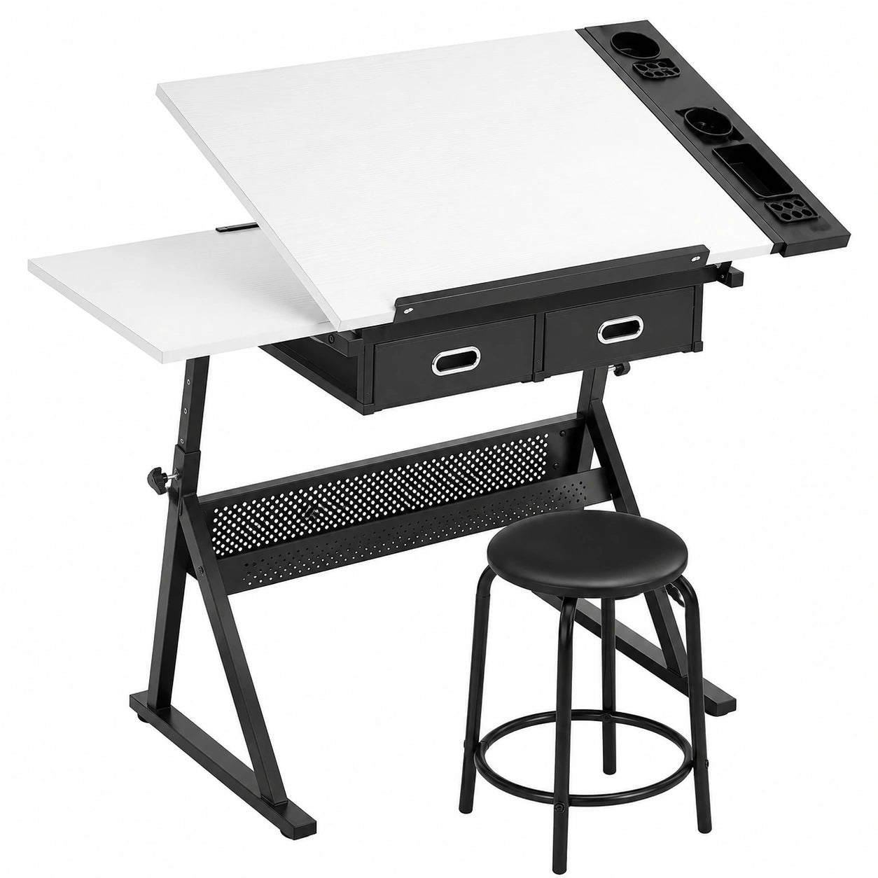 table-a-dessin-reglable-avec-tabouret-et-tiroirs-plateau-inclinable-0-a-60-ideale-pour-architectes-et-peintres-bnksne8114kh